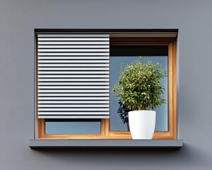 Passive house with retractable exterior shading, passive house, flexible climate control