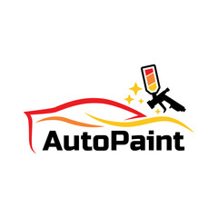 Car painting logo design vector illustration. Auto paint logo vector illustration,