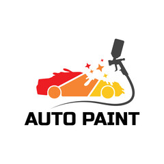 Car painting logo design vector illustration. Auto paint logo vector illustration,