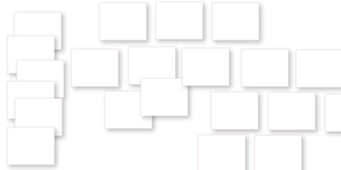 Simple Square cube box plate board on white wall background. 3d rendering. Multiple Horizontal Business Card Modern Mockup for Branding Presentation, Corporate Identity, Advertising, Graphic design.
