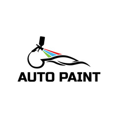 Car painting logo design vector illustration. Auto paint logo vector illustration,