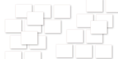 Simple Square cube box plate board on white wall background. 3d rendering. Multiple Horizontal Business Card Modern Mockup for Branding Presentation, Corporate Identity, Advertising, Graphic design.