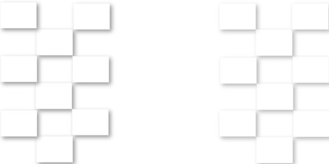 Simple Square cube box plate board on white wall background. 3d rendering. Multiple Horizontal Business Card Modern Mockup for Branding Presentation, Corporate Identity, Advertising, Graphic design.