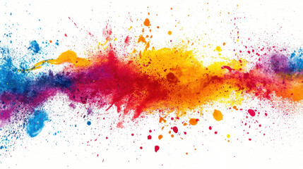 Colorful paint splatter on white background