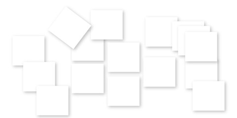 Simple Square cube box plate board on white wall background. 3d rendering. Multiple Horizontal Business Card Modern Mockup for Branding Presentation, Corporate Identity, Advertising, Graphic design.