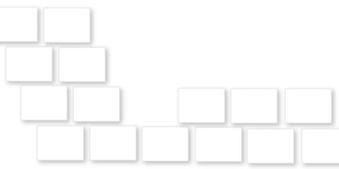 Simple Square cube box plate board on white wall background. 3d rendering. Multiple Horizontal Business Card Modern Mockup for Branding Presentation, Corporate Identity, Advertising, Graphic design.