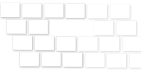 Simple Square cube box plate board on white wall background. 3d rendering. Multiple Horizontal Business Card Modern Mockup for Branding Presentation, Corporate Identity, Advertising, Graphic design.