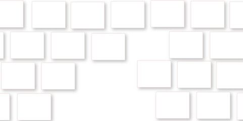 Simple Square cube box plate board on white wall background. 3d rendering. Multiple Horizontal Business Card Modern Mockup for Branding Presentation, Corporate Identity, Advertising, Graphic design.