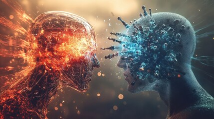 Cyber Battle of AI and Virus in Digital Realm