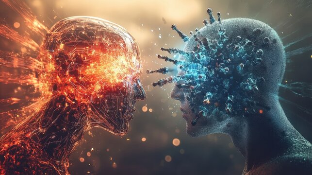 Cyber Battle of AI and Virus in Digital Realm