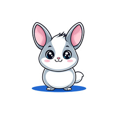Obraz premium Cute cartoon rabbit character digital art whimsical style playful environment front view charming concept