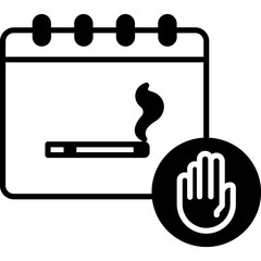 no smoking day glyph icon with isolated white background