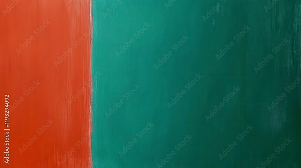 Poster abstract interplay of colors showcasing vibrant red and calming green brush strokes on a textured ca