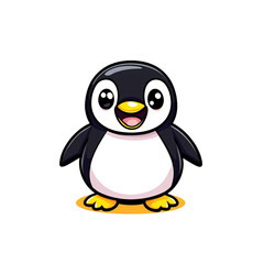Obraz premium Playful cartoon penguin digital art fun character design colorful background cheerful vibe