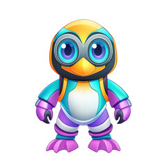 Obraz premium Playful cartoon penguin character fantasy world digital illustration colorful environment whimsical viewpoint imagination concept