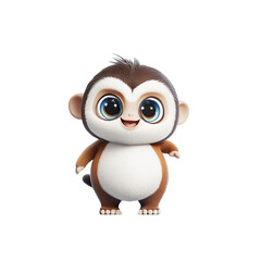 Obraz premium Playful cartoon monkey character studio setting digital art whimsical environment close-up view fun concept
