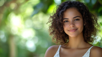 portrait of a latin woman outdoors