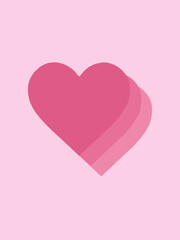 Pink heart illustration. Design for valentine's day or wedding