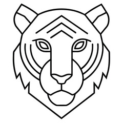 Modern Futuristic Tiger Head Outline Vector Design
