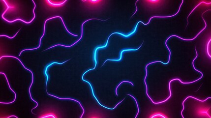 Abstract neon background showcasing flowing lines in vibrant pink and blue colors with a dark backdrop