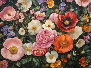 Vibrant flower arrangement in full bloom.