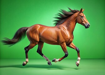 Obraz premium Animated Brown Horse Loopable Gait Cycle Stock Photo: Standing, Walk, Trot, Canter, Gallop