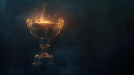 trophy displayed on dark background with soft highlights symbolizing achievement and recognition