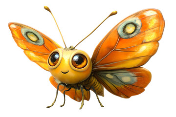 A cute butterfly isolated on a transparent background.