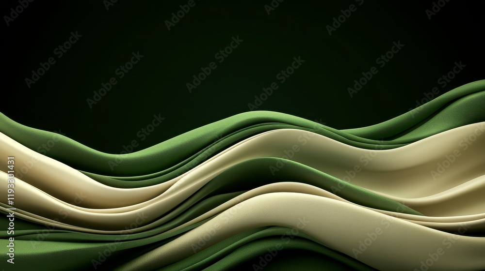 Poster elegant waves of textured fabric in earthy tones creating a soothing abstract landscape with a sense