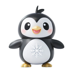 Fototapeta premium Happy penguin character indoor setting toy figurine bright environment close-up view whimsical concept