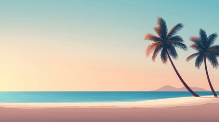 Fototapeta premium Tropical beach scene soft nature background banner scenery