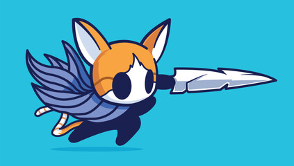 funny illustration cartoon cat video game character