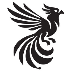 Silhouette of a bird on white background	