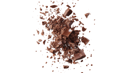 Chocolate splash background isolated on a white background 