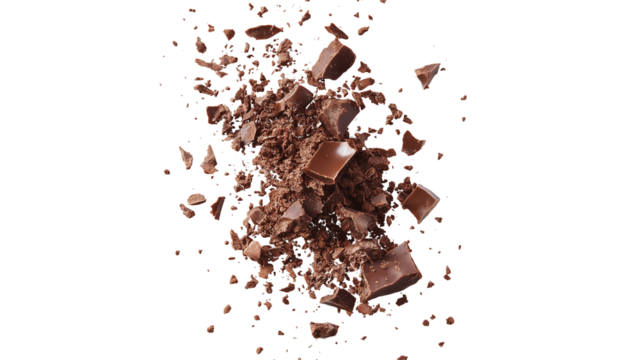 Chocolate splash background isolated on a white background 