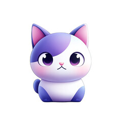 Obraz premium Adorable cartoon cat character digital art cute style playful environment close-up view whimsical concept