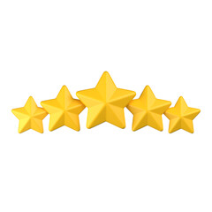 5 star rating 3D Icon, featuring five stars arranged in a visually appealing manner