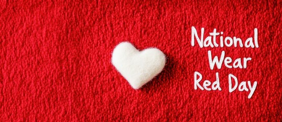 National wear red day background with copy space, heart health awareness, education, cardiovascular health adults senior