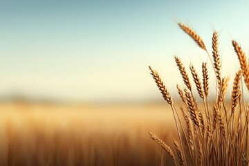 Fototapeta premium Serene golden grasses nature background banner soft scenery