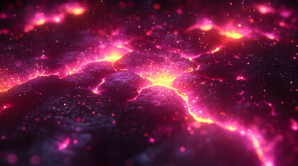 Obraz premium Intense Glowing Lava Flow with Pink and Orange Hues