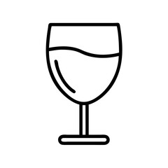 wine glass icon, wine glass line art - simple line art of wine glass, perfect for wine glass logos and icons and themed design