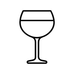 wine glass icon, wine glass line art - simple line art of wine glass, perfect for wine glass logos and icons and themed design