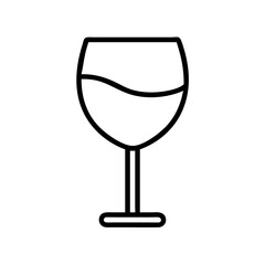 wine glass icon, wine glass line art - simple line art of wine glass, perfect for wine glass logos and icons and themed design