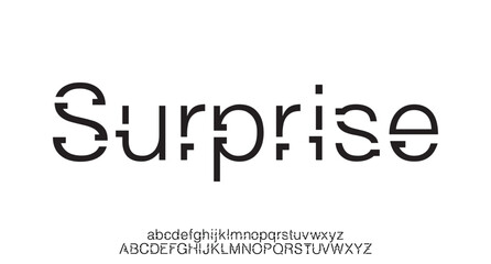 Surprise Abstract technology science alphabet lowercase font. digital space typography vector illustration design