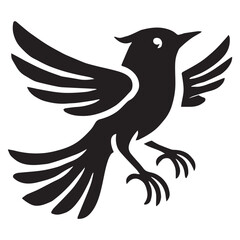 Silhouette of a bird on white background	