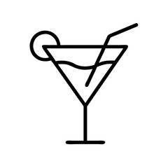 cocktail glass icon, cocktail glass line art - simple line art of cocktail glass, perfect for cocktail glass logos and icons and themed design