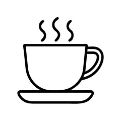 cup of coffee icon, cup of coffee line art - simple line art of cup of coffee, perfect for cup of coffee logos and icons and themed design