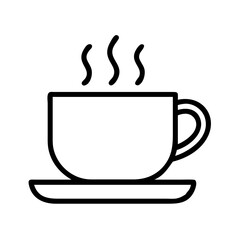 cup of coffee icon, cup of coffee line art - simple line art of cup of coffee, perfect for cup of coffee logos and icons and themed design