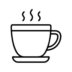 cup of coffee icon, cup of coffee line art - simple line art of cup of coffee, perfect for cup of coffee logos and icons and themed design