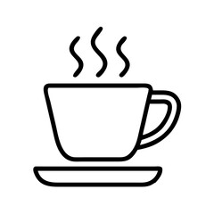 cup of coffee icon, cup of coffee line art - simple line art of cup of coffee, perfect for cup of coffee logos and icons and themed design